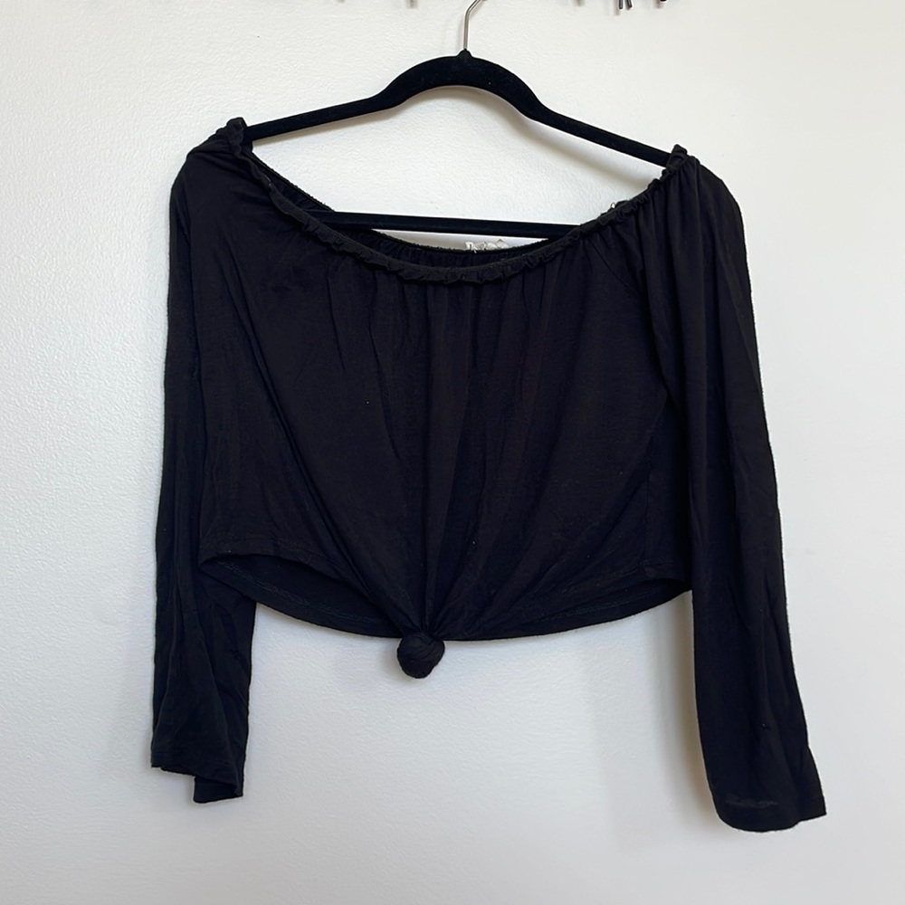 Off shoulder black top